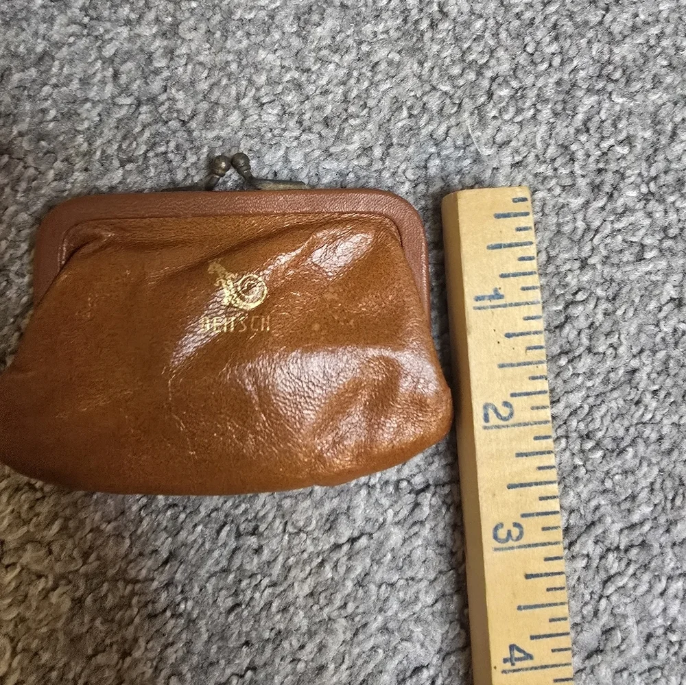 Beitsch Vintage Leather Coin Purse Cognac Color